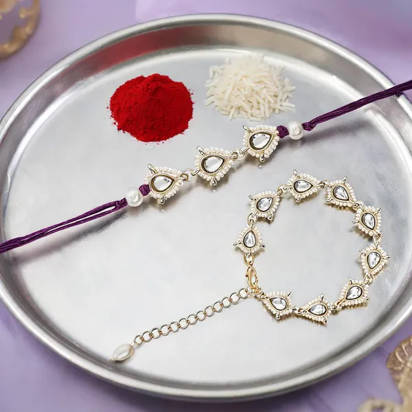 White_Thread_Beaded_Rakhi_For_Raksha_Bandhan_For_Bhaiya_And_Bhabhi