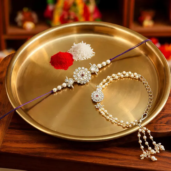 Purple_And_White_Thread_Beaded_Rakhi_For_Raksha_Bandhan_For_Brother