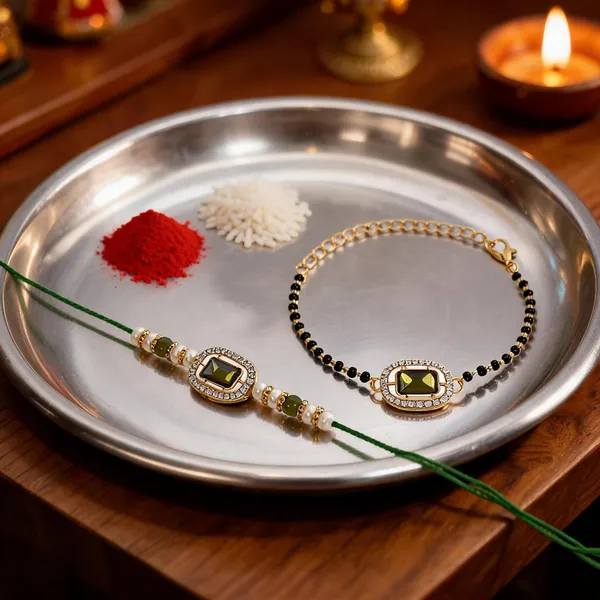 Elegant_Bhaiya_Bhabhi_Pearl_Lumba_Mangalsutra_Bracelet_&_Rakhi_With_Roli_Chawal_&_Card