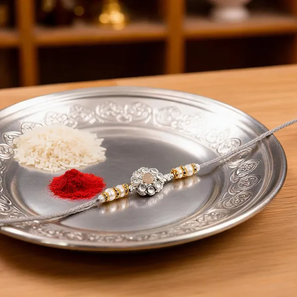 Grey_Thread_Beaded_Rakhi_For_Raksha_Bandhan_For_Brother