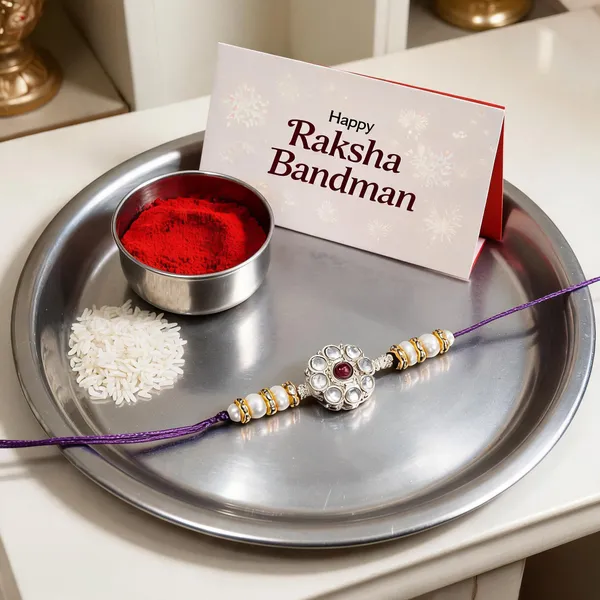 Purple_Thread_Beaded_Rakhi_For_Raksha_Bandhan_For_Brother