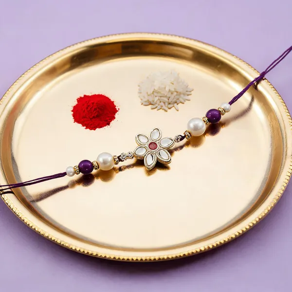 Delicate_Pearl_Beads_Wine_Rakhi_with_Roli_Chawal_&_Rakshabandhan_Card