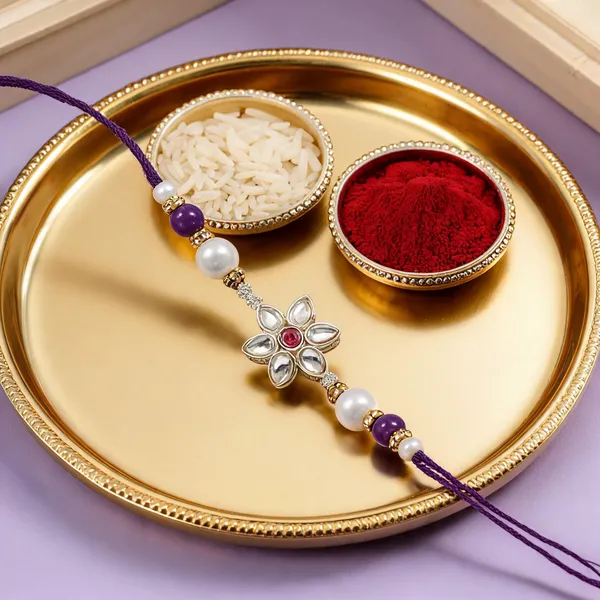 Delicate_Pearl_Beads_Wine_Rakhi_with_Roli_Chawal_&_Rakshabandhan_Card