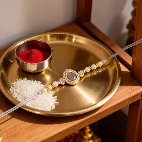 Grey_Thread_Beaded_Rakhi_For_Raksha_Bandhan_For_Brother