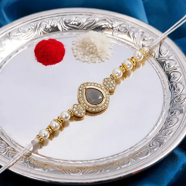 Grey_Thread_Beaded_Rakhi_For_Raksha_Bandhan_For_Brother