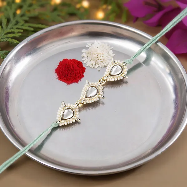 Mint_Thread_Beaded_Rakhi_For_Raksha_Bandhan_For_Bhaiya_And_Bhabhi