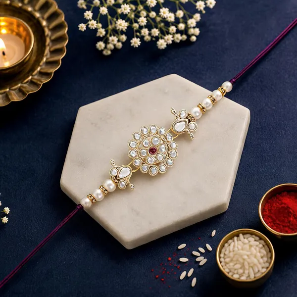 Delicate_Pearl_Beads_Wine_Rakhi_with_Roli_Chawal_&_Rakshabandhan_Card