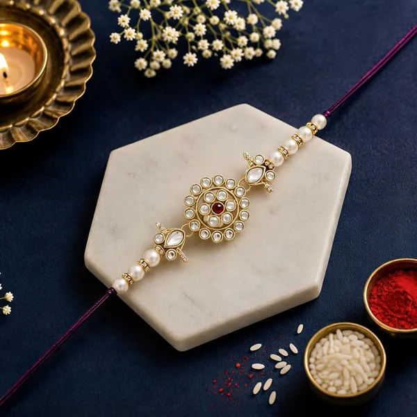 Delicate_Pearl_Beads_Wine_Rakhi_with_Roli_Chawal_&_Rakshabandhan_Card