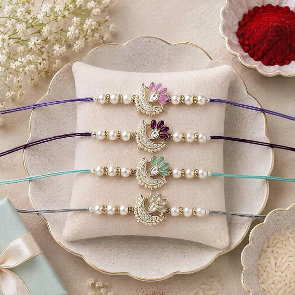 Elegance_Kundan_&_Pearl_Beads_Rakhi_with_Roli_Chawal_&_Card_(Pack_of_4)