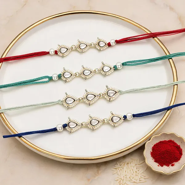Elegance_Kundan_&_Pearl_Beads_Rakhi_with_Roli_Chawal_&_Card_(Pack_of_4)