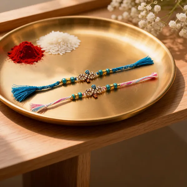 Blue_Thread_Beaded_Rakhi_For_Raksha_Bandhan_For_Brother