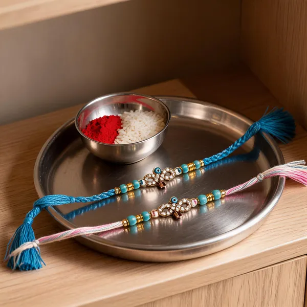 Blue_Thread_Beaded_Rakhi_For_Raksha_Bandhan_For_Brother