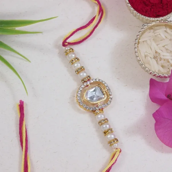 Dazzling_Pearl_Kundan_Stone_Rakhi_with_Roli_Chawal_&_Card