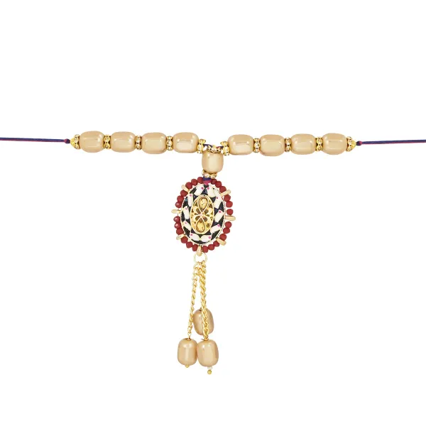 Elegant_Bhaiya_Bhabhi_Lumba_&_Pearl_Rakhi_With_Roli_Chawal_&_Card