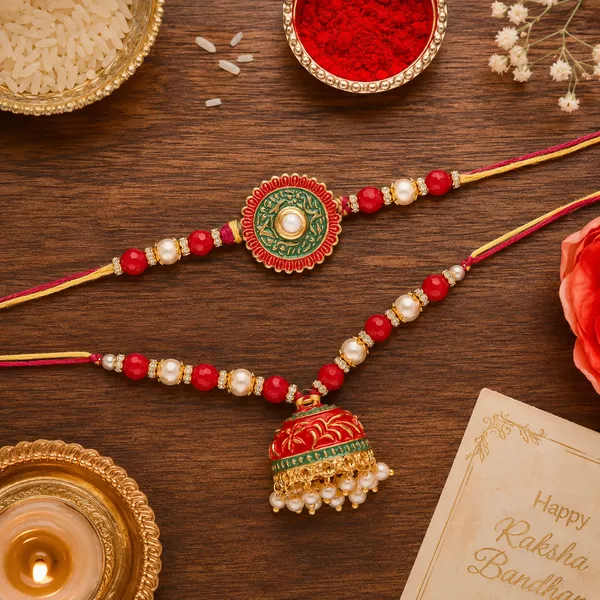 MeenaKari_And_Kundan_Bhaiya_Bhabhi_Rakhi_With_Roli_chawal