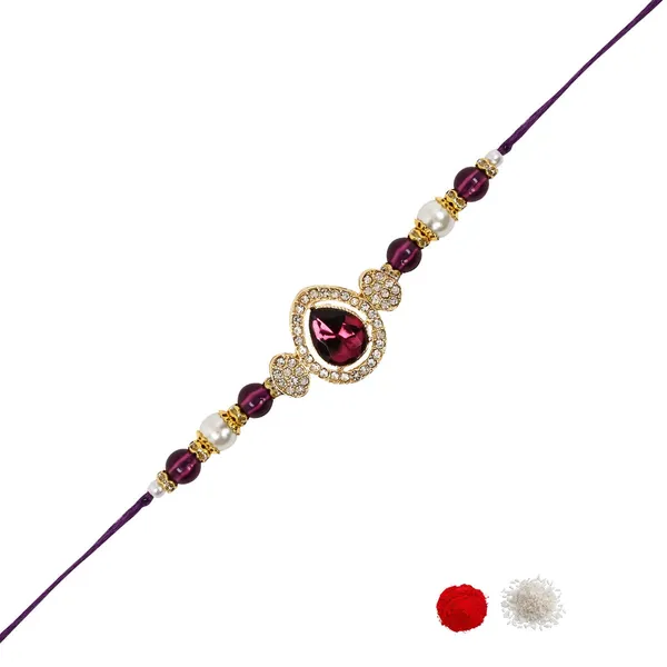 Delicate_Pearl_Beads_Wine_Rakhi_with_Roli_Chawal_&_Rakshabandhan_Card