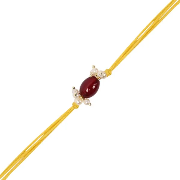 Elegant_Bhaiya_Bhabhi_Maroon_Lumba_Pearl_&_Rakhi_With_Roli_Chawal_&Card