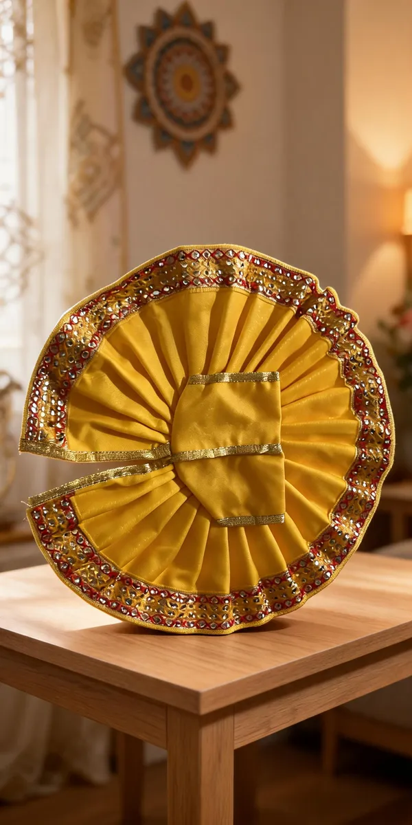 Yellow_Art_Silk_Idol_Poshak_For_Krishna_Idol