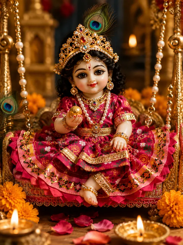 Pink_Art_Silk_Idol_Poshak_For_Laddu_Gopal_Idol