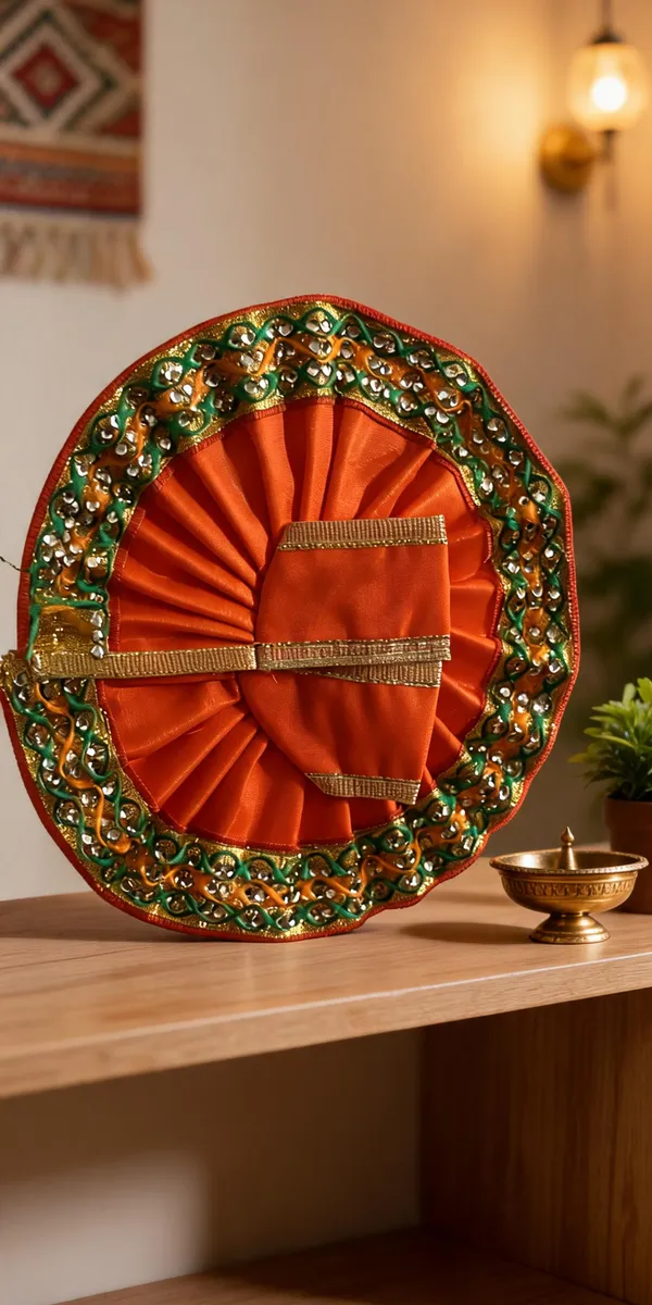 Orange_Art_Silk_Idol_Poshak_For_Krishna_Idol