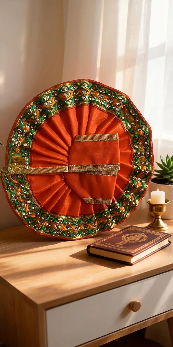 Orange_Art_Silk_Idol_Poshak_For_Krishna_Idol