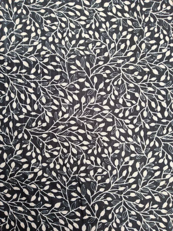 Charcoal_Grey_And_Off_White_Slub_Silk_Fabrics_For_Women