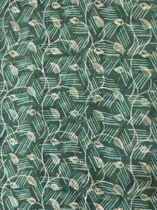 Teal_Blue_Organza_Fabrics_For_Women