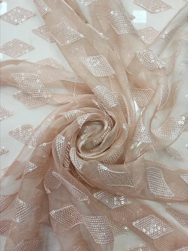 Peach_Organza_Fabrics_For_Women