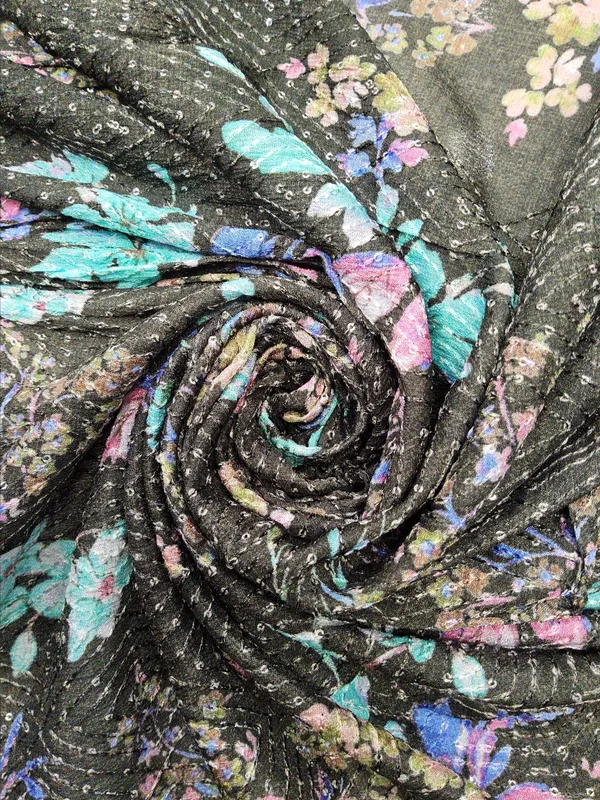 Charcoal_Black_Chinon_Silk_Fabrics_For_Women