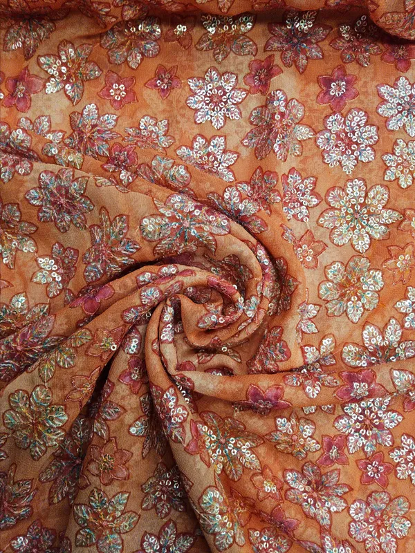 Light_Orange_Pink_Georgette_Fabrics_For_Women