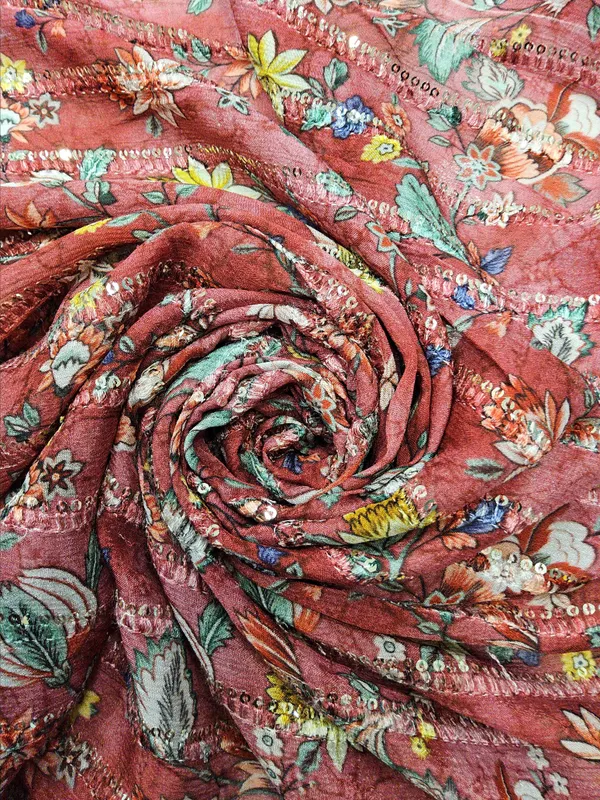Red_Chinon_Silk_Fabrics_For_Women