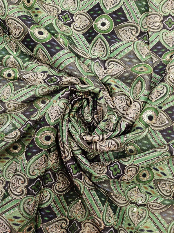 Green_Pure_Viscose_Georgette_Fabrics_For_Women