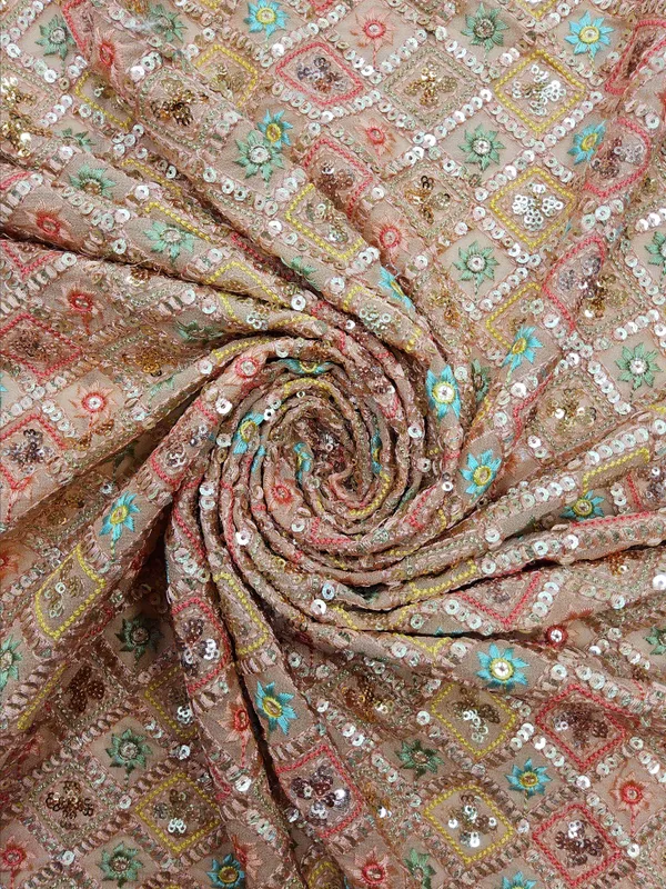Peach_Viscose_Georgette_Fabrics_For_Women