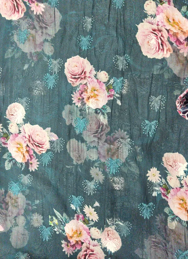 Deep_Teal_Organza_Fabrics_For_Women