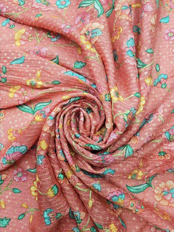 Coral_Pink_Georgette_Fabrics_For_Women