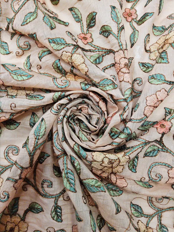 Peach_Chanderi_Silk_Fabrics_For_Women