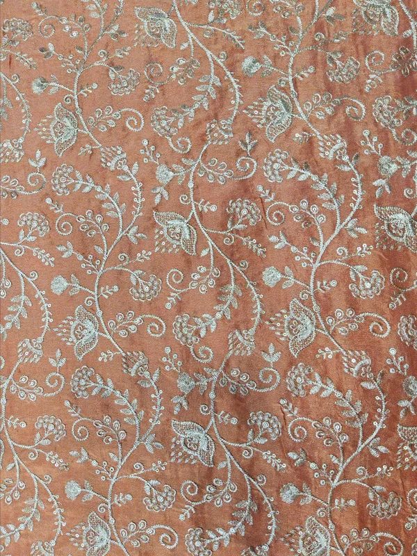 Burnt_Orange_Banarasi_Brocade_Fabrics_For_Women