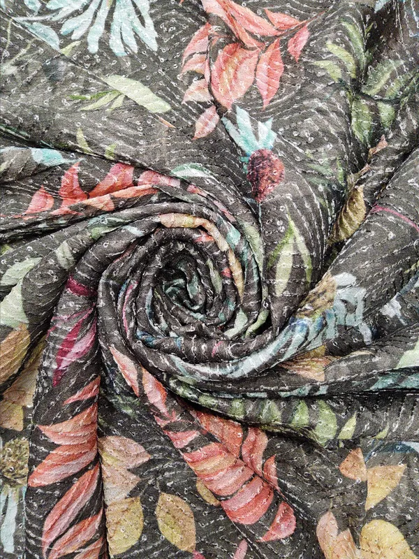Muted_Grey_Chinon_Silk_Fabrics_For_Women