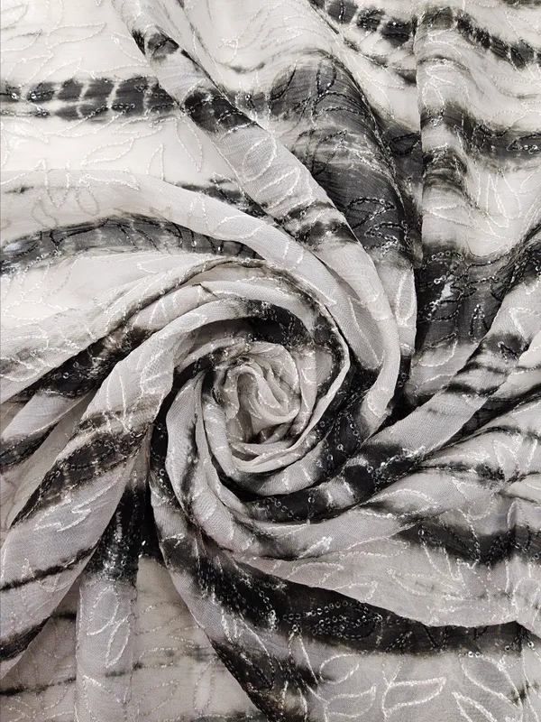 Black_And_White_Organza_Fabrics_For_Women