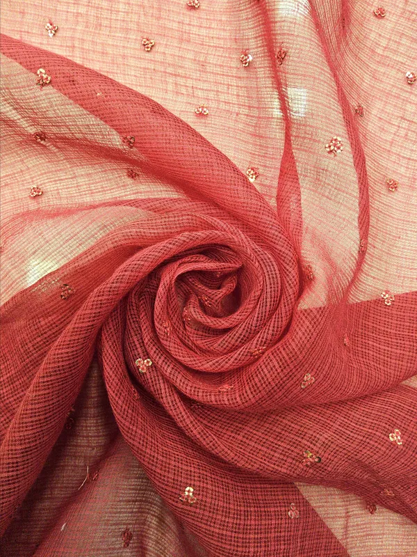 Deep_Red_Cotton_Chanderi_Fabrics_For_Women
