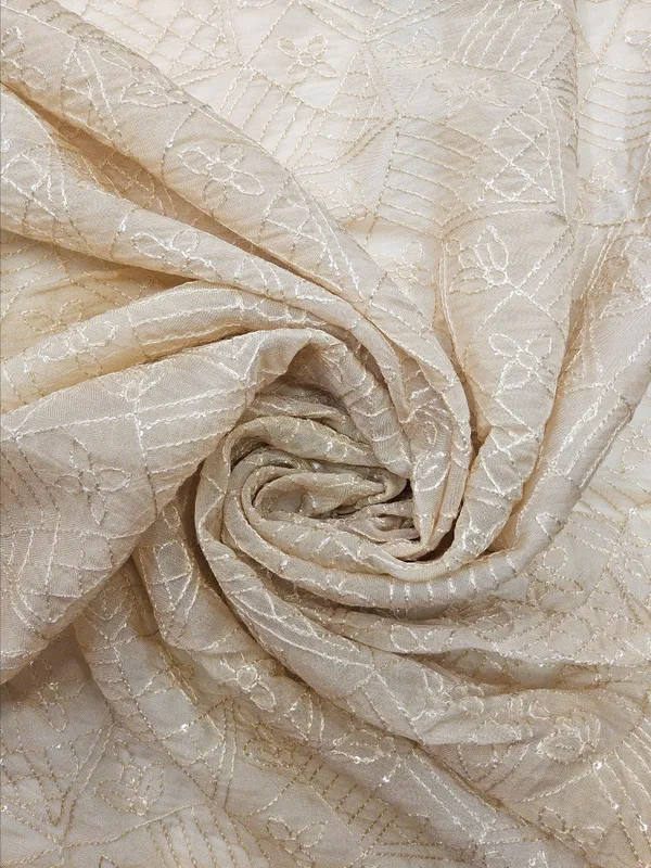 Beige_Organza_Fabrics_For_Women