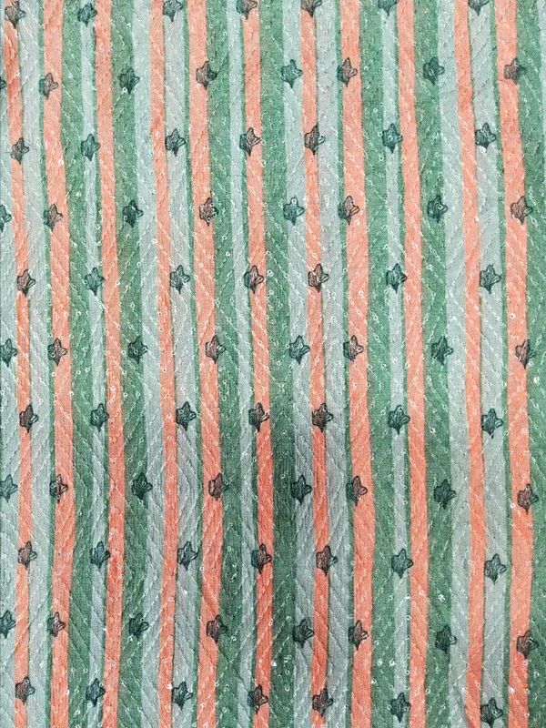 Coral-Orange_And_Sage-Green_Chinon_Silk_Fabrics_For_Women
