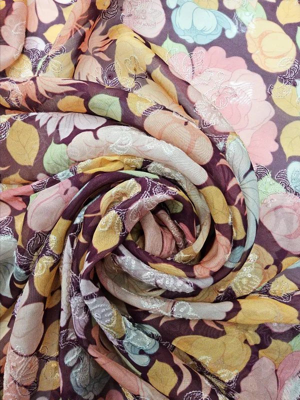 Maroon_Organza_Fabrics_For_Women
