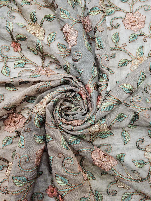 Taupe_Grey_Chanderi_Silk_Fabrics_For_Women