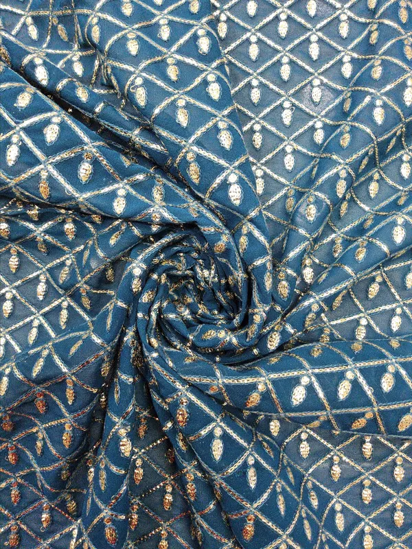 Teal_Blue_Georgette_Fabrics_For_Women