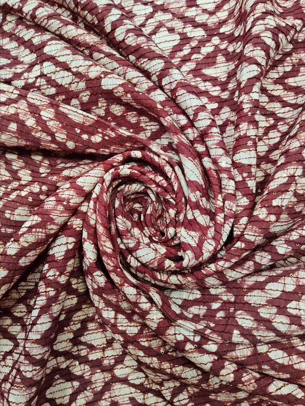 Burgundy_And_Off_White_Linen_Fabrics_For_Women