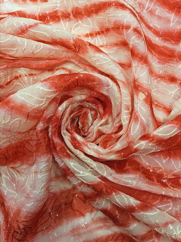 Red_And_White_Organza_Fabrics_For_Women