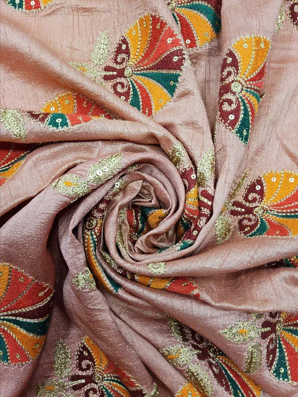 Peach_Slub_Silk_Fabrics_For_Women