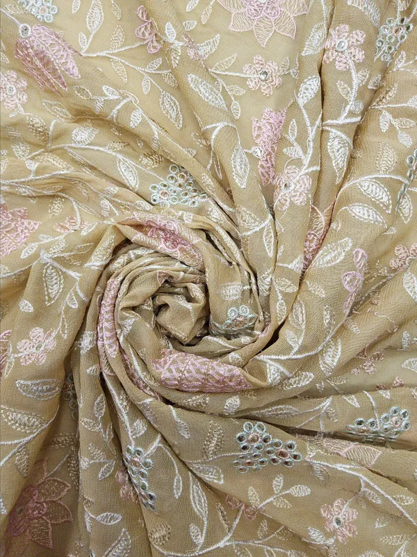 Mustard_Gold_Viscose_Georgette_Fabrics_For_Women