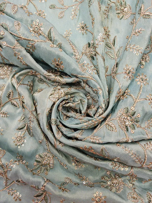Teal_Green_Banarasi_Brocade_Fabrics_For_Women